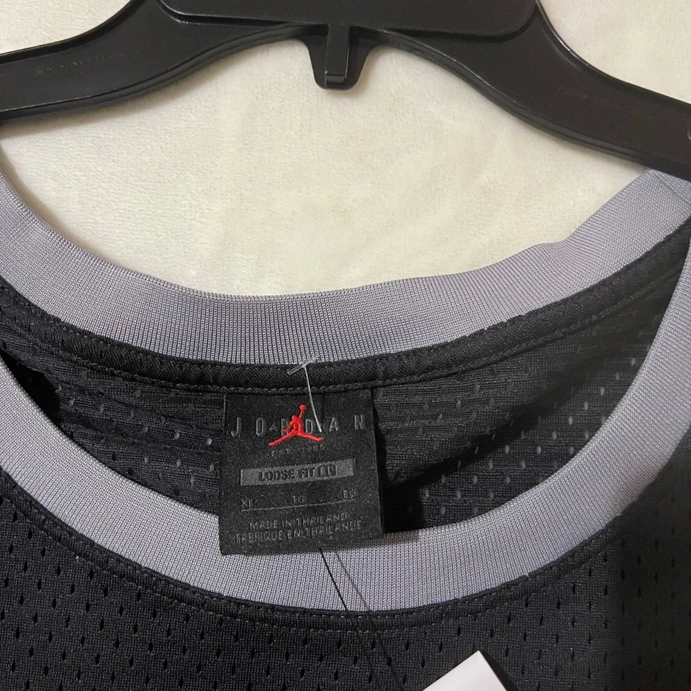 Jordan Womens Mesh Jersey Dress XL Black Grey Red 23 Graphic Sleeveless New - Picture 6 of 12